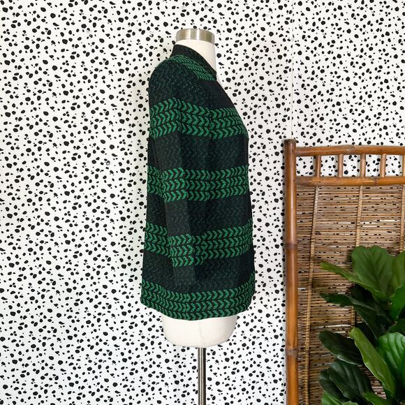 NEW Ming Wang | Matching Black Green Knit 3/4 Sleeve Jacket Tank Top Set NWT XS - Picture 5 of 11